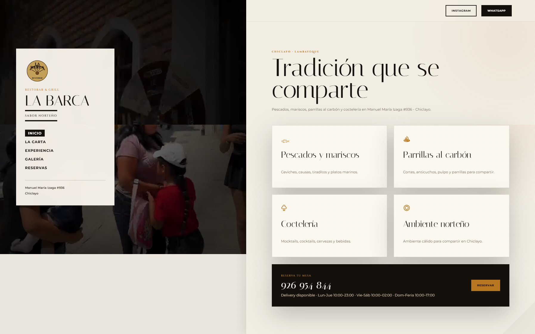 Web de La Barca Restobar
